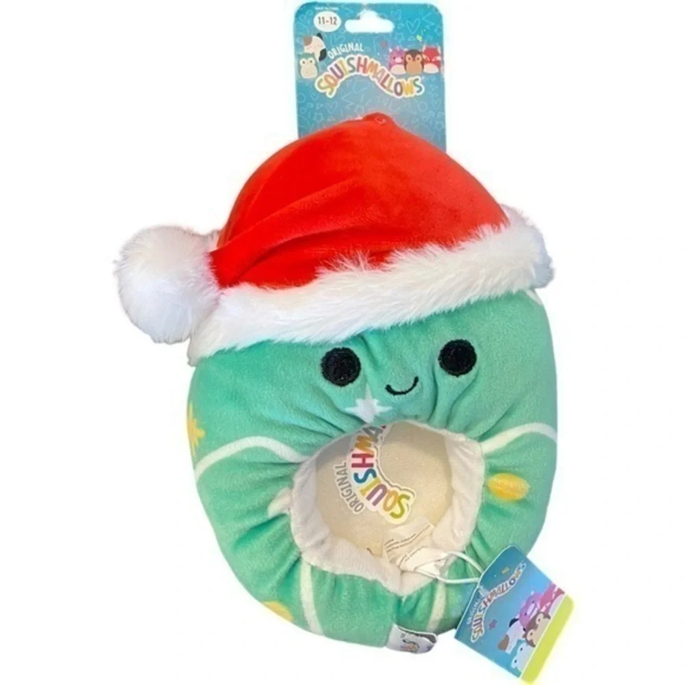 New Kids Size 11 - 12 Squishmallows Christmas Tree Slippers Plush Gift Boys Girl